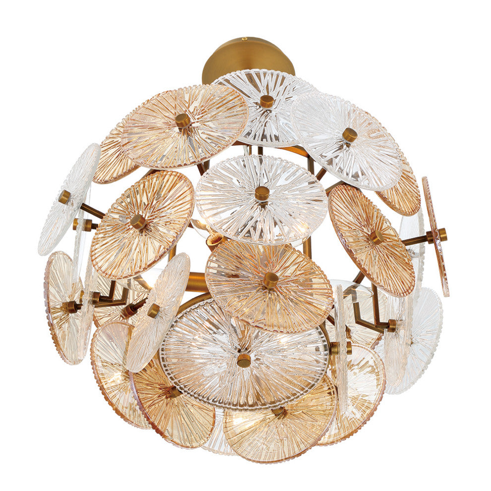 Sue-Anne 6-Light Chandelier, Plated Brass