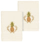 Linum Home Textiles Welcome Embellished, Cream, Washcloth, 2-Piece Set