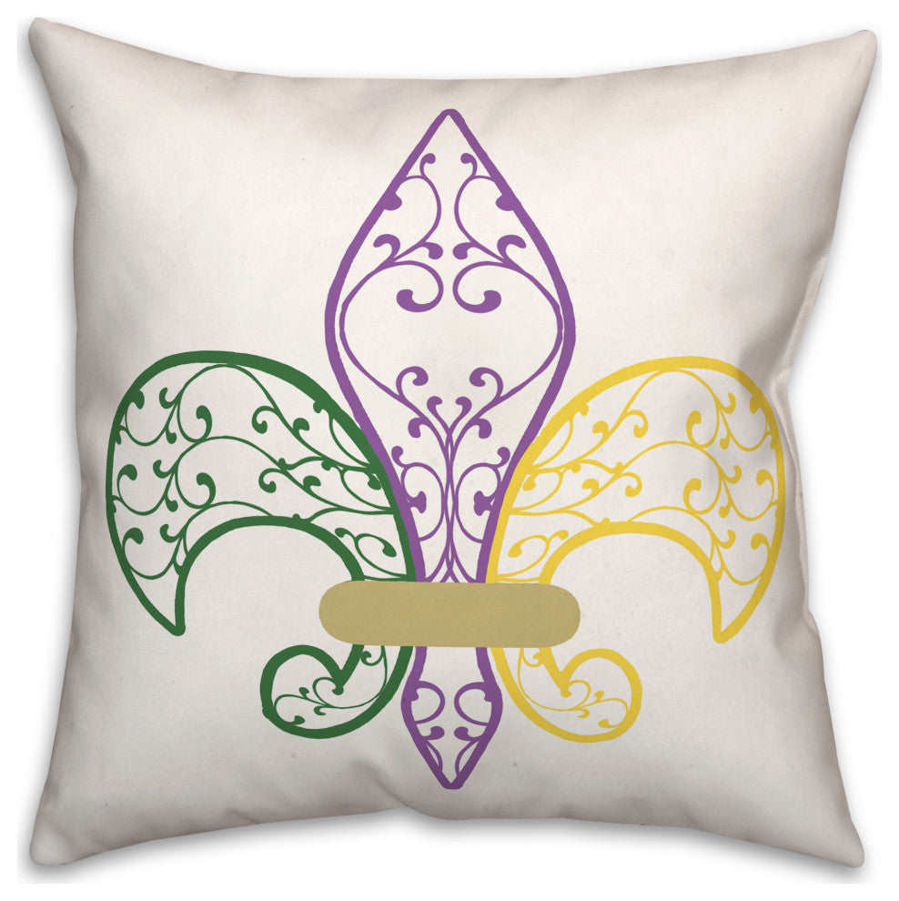 Fleur De Lis 18x18 Spun Poly Pillow