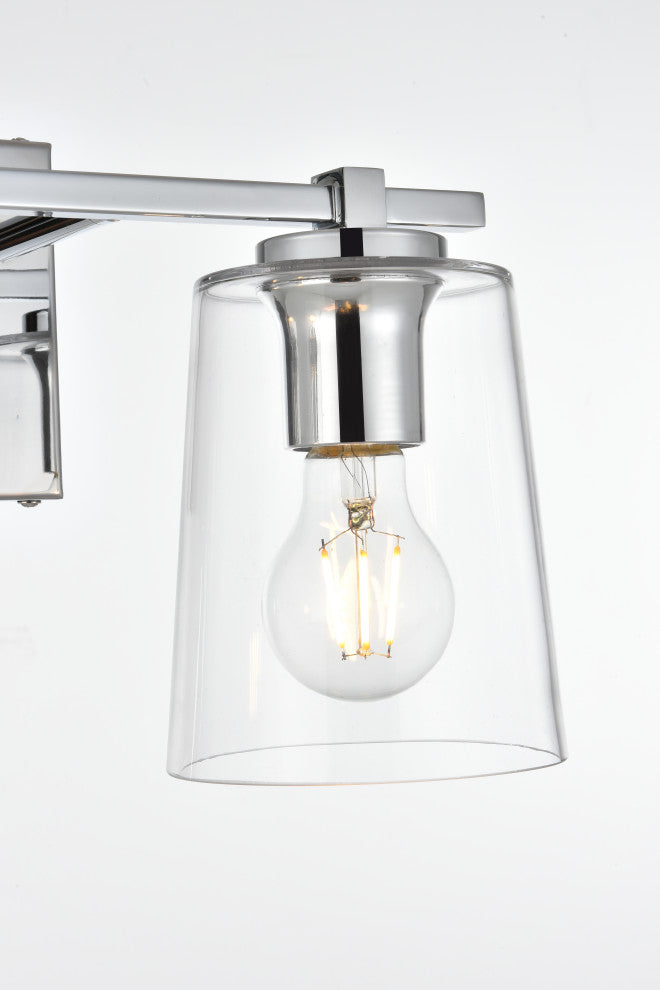 2 Light Chrome And Clear Bath Sconce