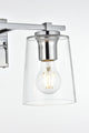 2 Light Chrome And Clear Bath Sconce
