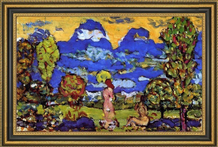 Maurice Prendergast Blue Mountains - 16" x 24" Framed Premium Canvas Print