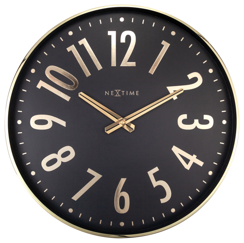 Alchemy 16" Metal Wall Clock, Black