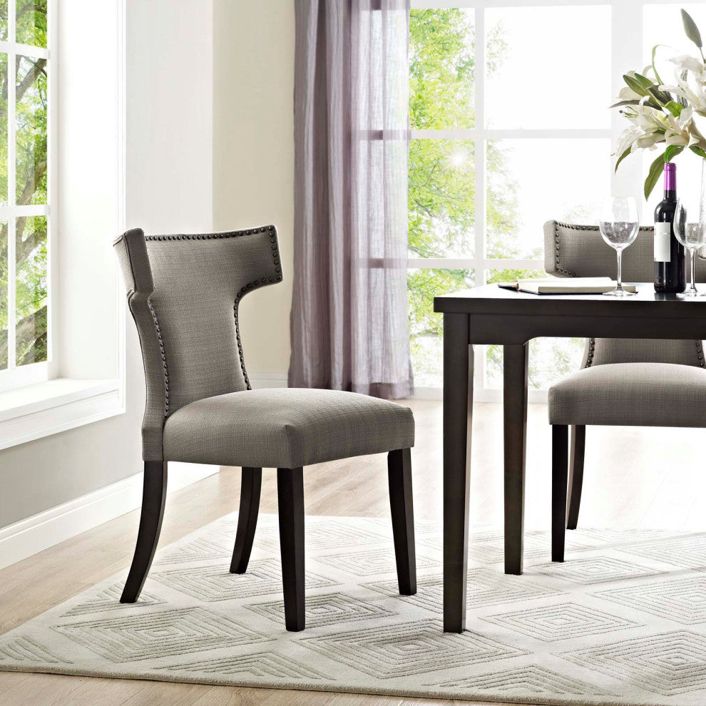 Modway Modway Curve Fabric Dining Chair, Granite