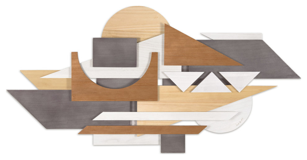 "Moonlit Mist" Hand Made Wood Abstracts Wall Art, Ap-106b-4824-07