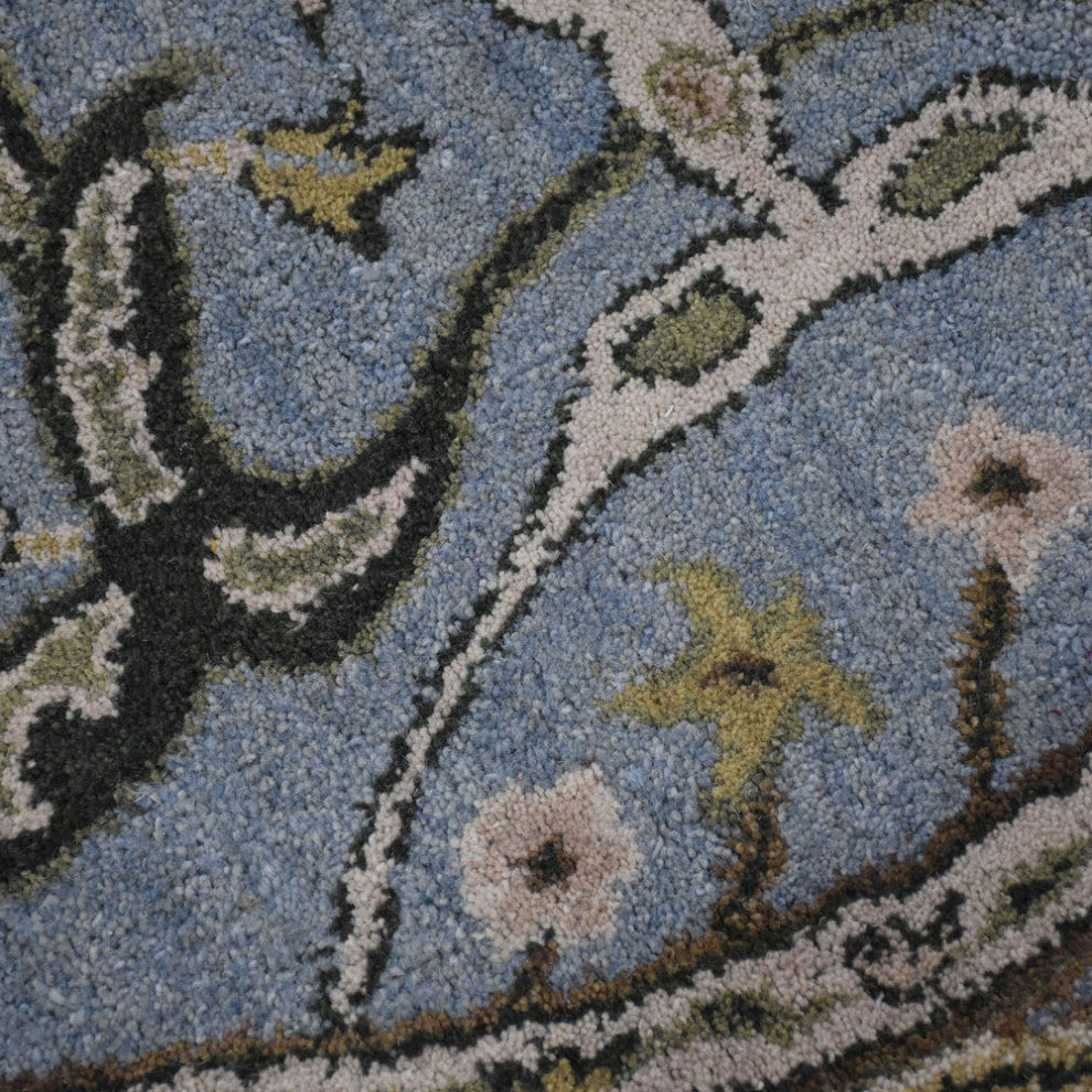 HAND TUFTED WOOL ECO-FRIENDLY AREA RUGS, Blue Green Color, Oriental Design
