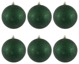 Vickerman 4" Midnight Green Glitter Ball Ornament, 6 per Bag
