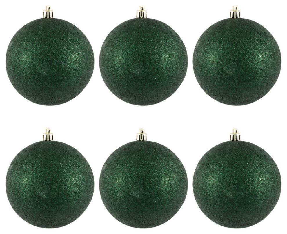 Vickerman 4" Midnight Green Glitter Ball Ornament, 6 per Bag