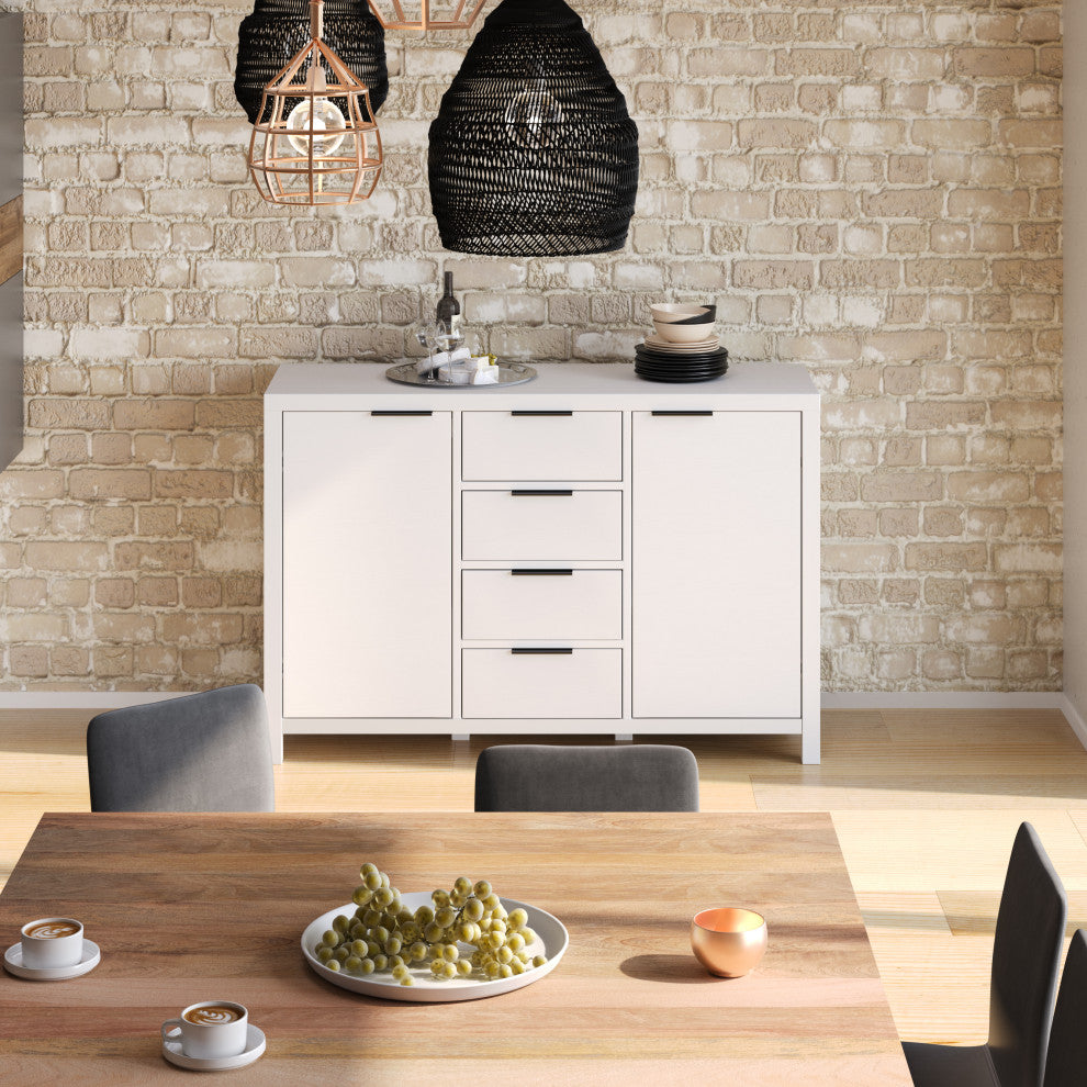 Hollander Solid WOOD Sideboard Buffet, White