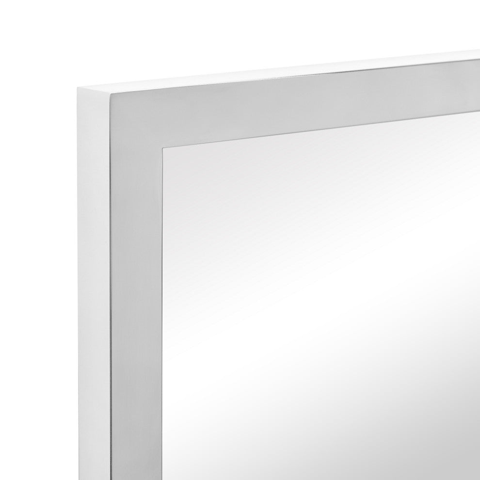 Contempo Stainless Steel Gold Wall Mirror, Polished Silver, 24"x36"