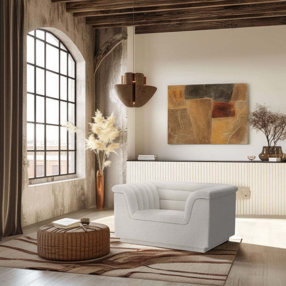 Cascade Upholstered Set, Cream, Boucle Fabric, Chair