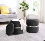 Techni Mobili Storage Ottoman, Gray/Silver