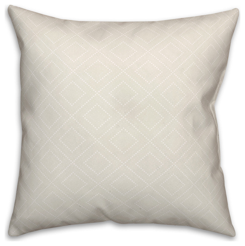 White Diamond Dot Pattern 18x18 Indoor/Outdoor Pillow