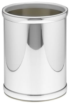Mylar 10.75" Round Waste Basket, Polished Chrome