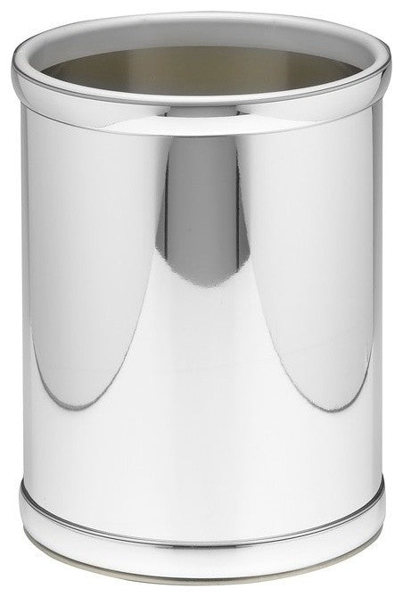 Mylar 10.75" Round Waste Basket, Polished Chrome