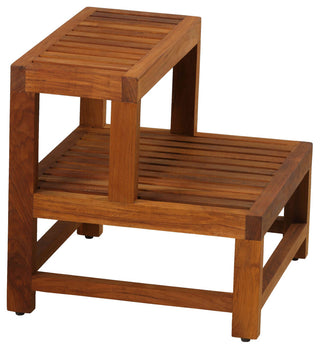 Bare Decor Biggie 2 Tier End Table, Solid Teak Wood