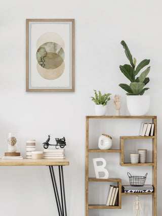 "Kiwi and Two Circles" Framed Painting Print, 16"x24"