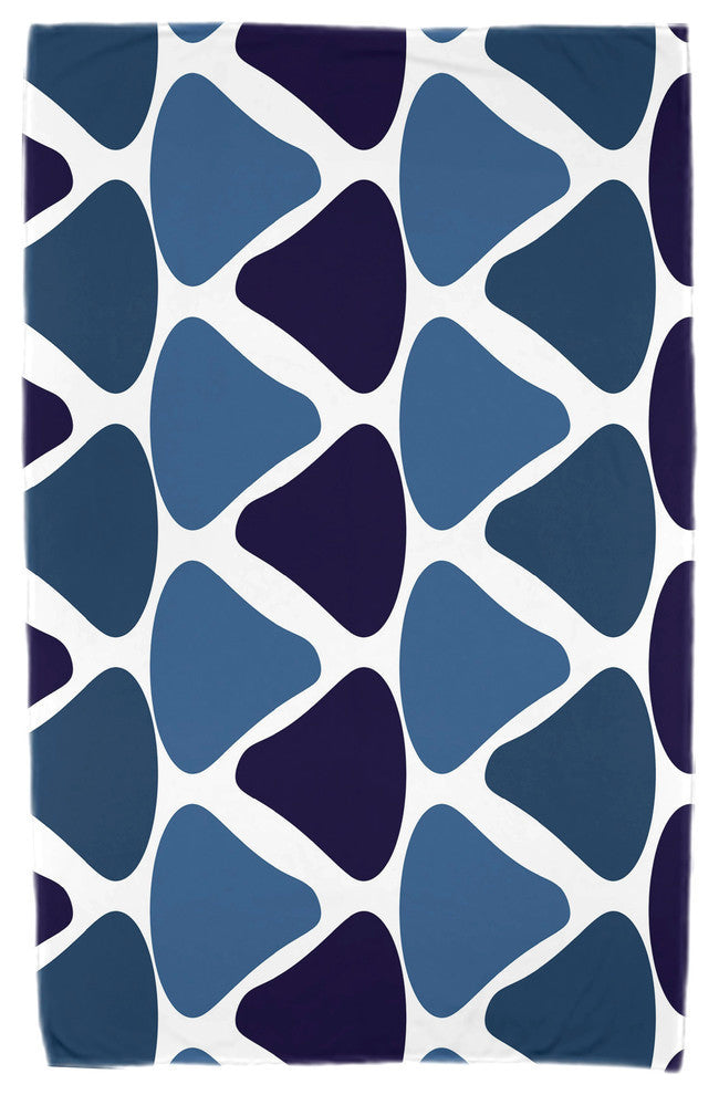 30"x60" Watermelon Seeds, Geometric Print Beach Towel, Navy Blue