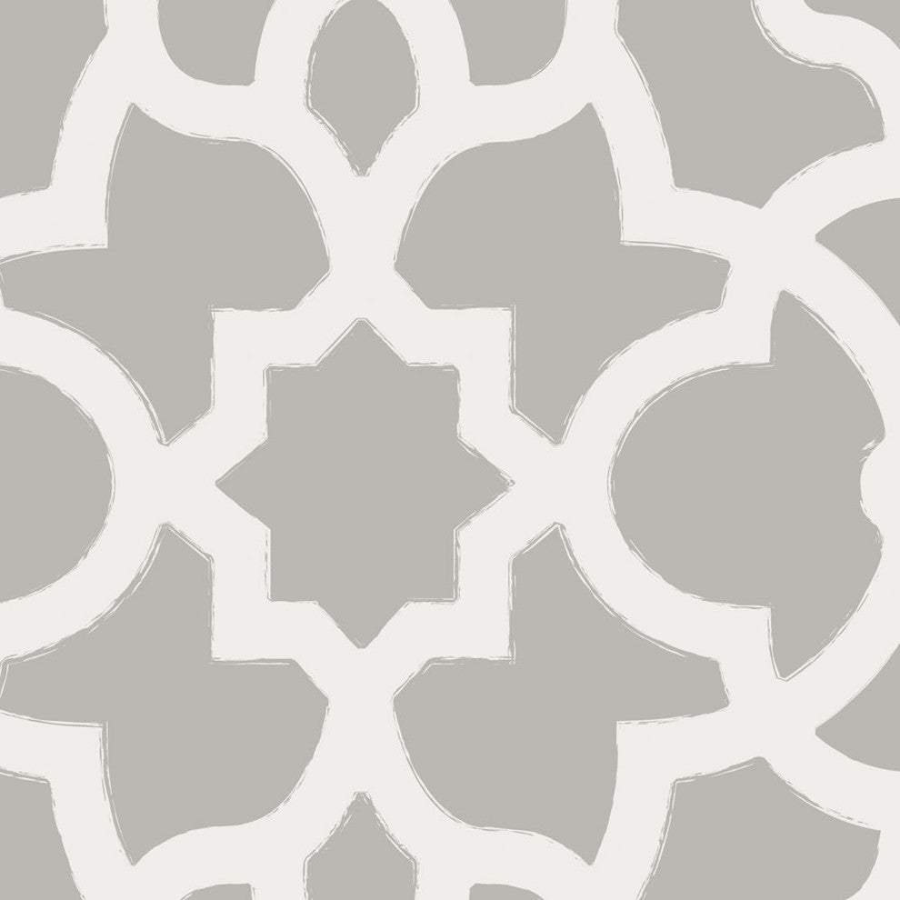 Trellis Peel and Stick Vinyl Wallpaper, Warm Gray, 24"w X 60"h