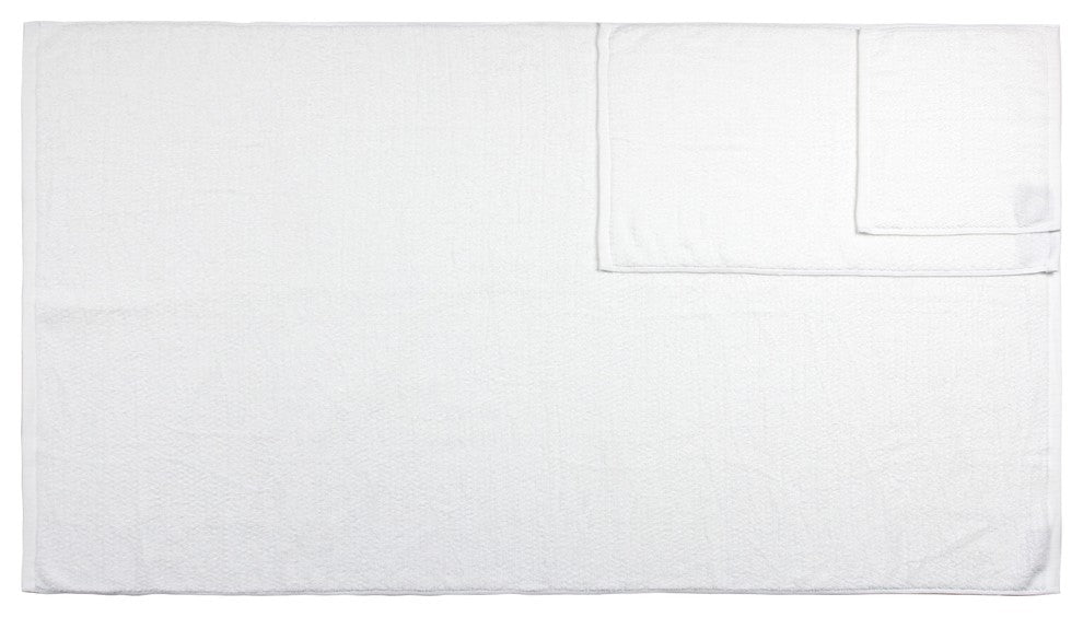 Everplush Diamond Jacquard Bath Sheet Towel Set, 6 Pieces, White