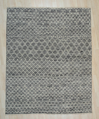 EORC Black Handwoven Wool Punja Kilim Rug 2' x 6'