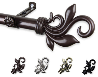 Giles 13/16" dia. Curtain Rod, Cocoa, 18-28"