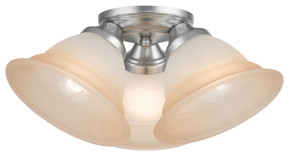 Livex Lighting Wynnewood 3-Light Painted Satin Nickel Flush Mount