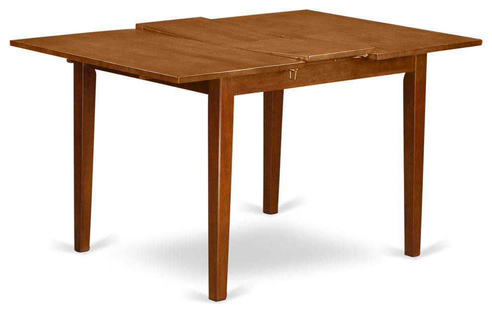 3 Pc Set Milan Table With Leaf And 2 Leather Chairs, Saddle Brown