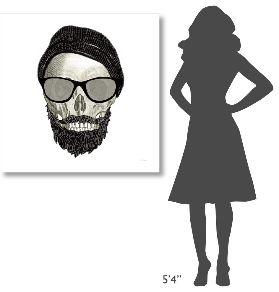 "Hipster Skull II" Digital Paper Print by Sue Schlabach, 38"x38"
