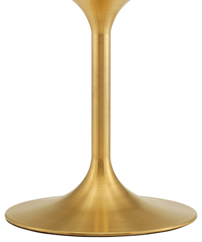 40" Dining Table, Round, White Gold, Metal, Modern, Cafe Bistro Hospitality