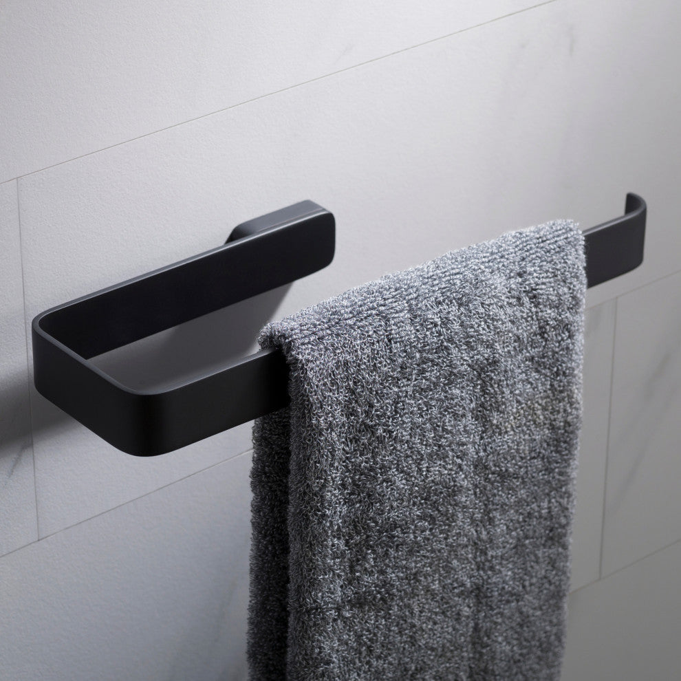 Stelios Bathroom Towel Ring, Matte Black
