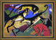Franz Marc Playing Dogs - 16" x 24" Framed Premium Canvas Print
