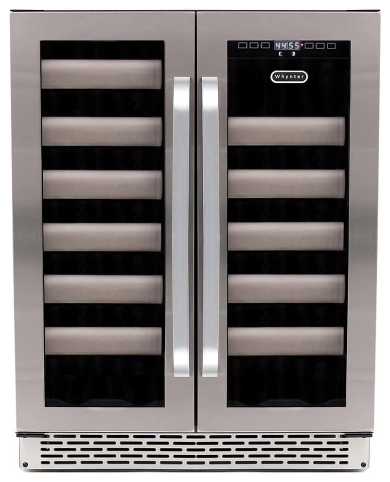 40 Bottle Seamless Stainless Steel Door Dual Zone Built-In Wine Refrigerator