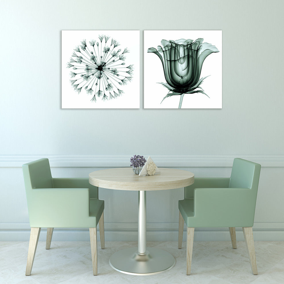 African Bluebell and Rose Veil, Flower Wall Art Tempered Glass Panel Artwork