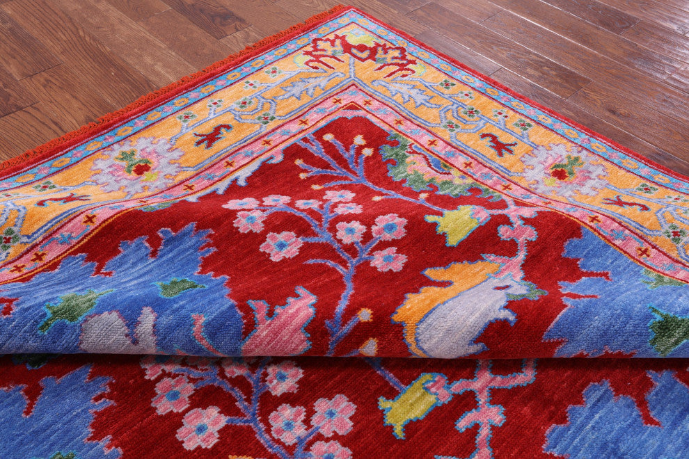 8' 0" X 9' 10" Turkish Oushak Hand-Knotted Wool Rug - Q15389