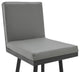 Gem Swivel Modern Metal and Gray Faux Leather Bar and Counter Stool
