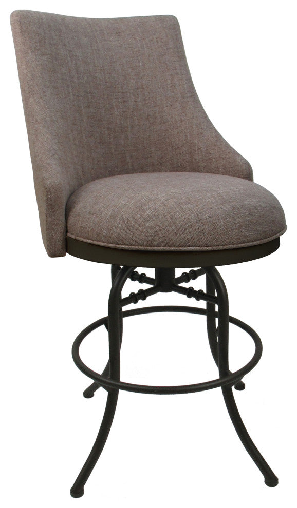 Melisima Swivel Tilt Counter 26" or 30" Metal Bar Stool, Basin Beige - Brown, 26"