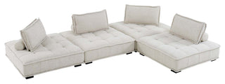 Saunter Tufted Fabric Fabric 4-Piece Sectional Sofa Beige -5208