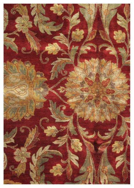 Red Color Fine Hand Knotted Agra 12'x17'11''
