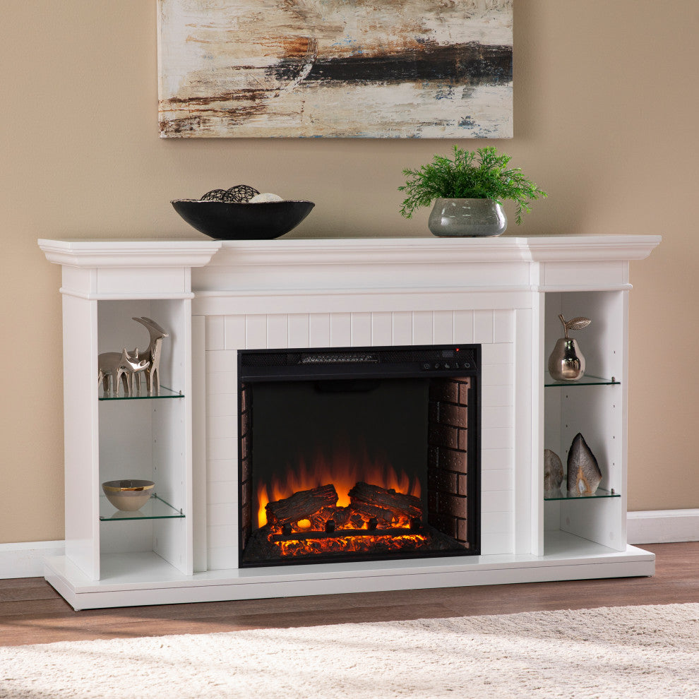 Harwich Electric Fireplace w/ Bookcase