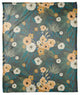 Green Tropical Floral 50x60 Coral Fleece Blanket