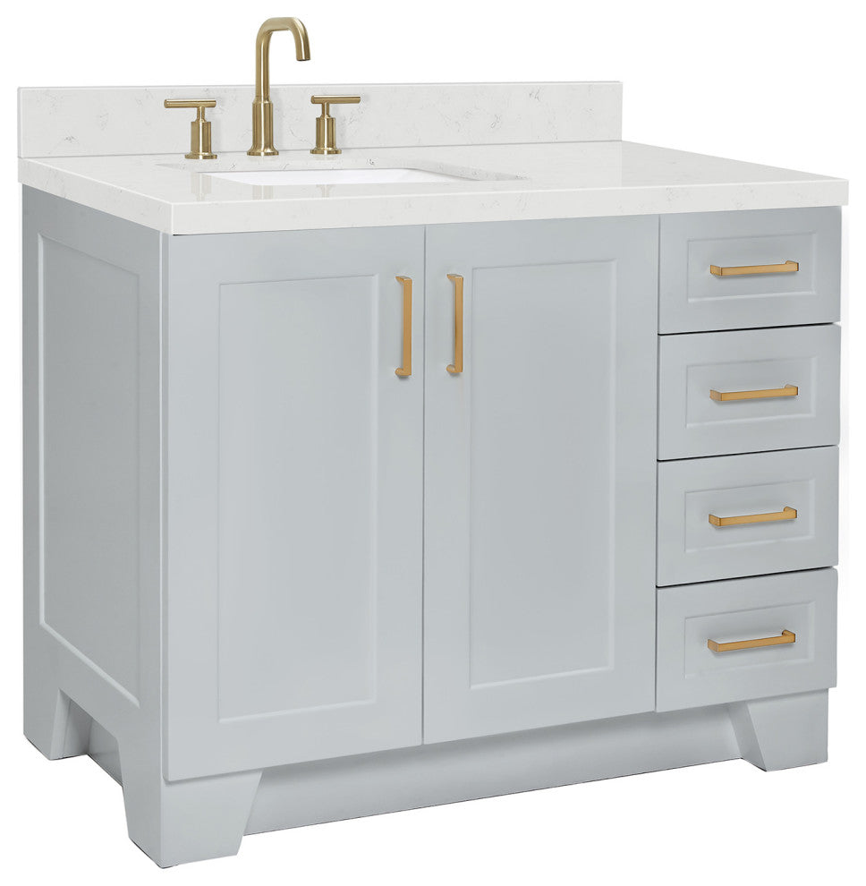 Ariel Taylor 42" Left Offset Single Rectangular Sink Bathroom Vanity