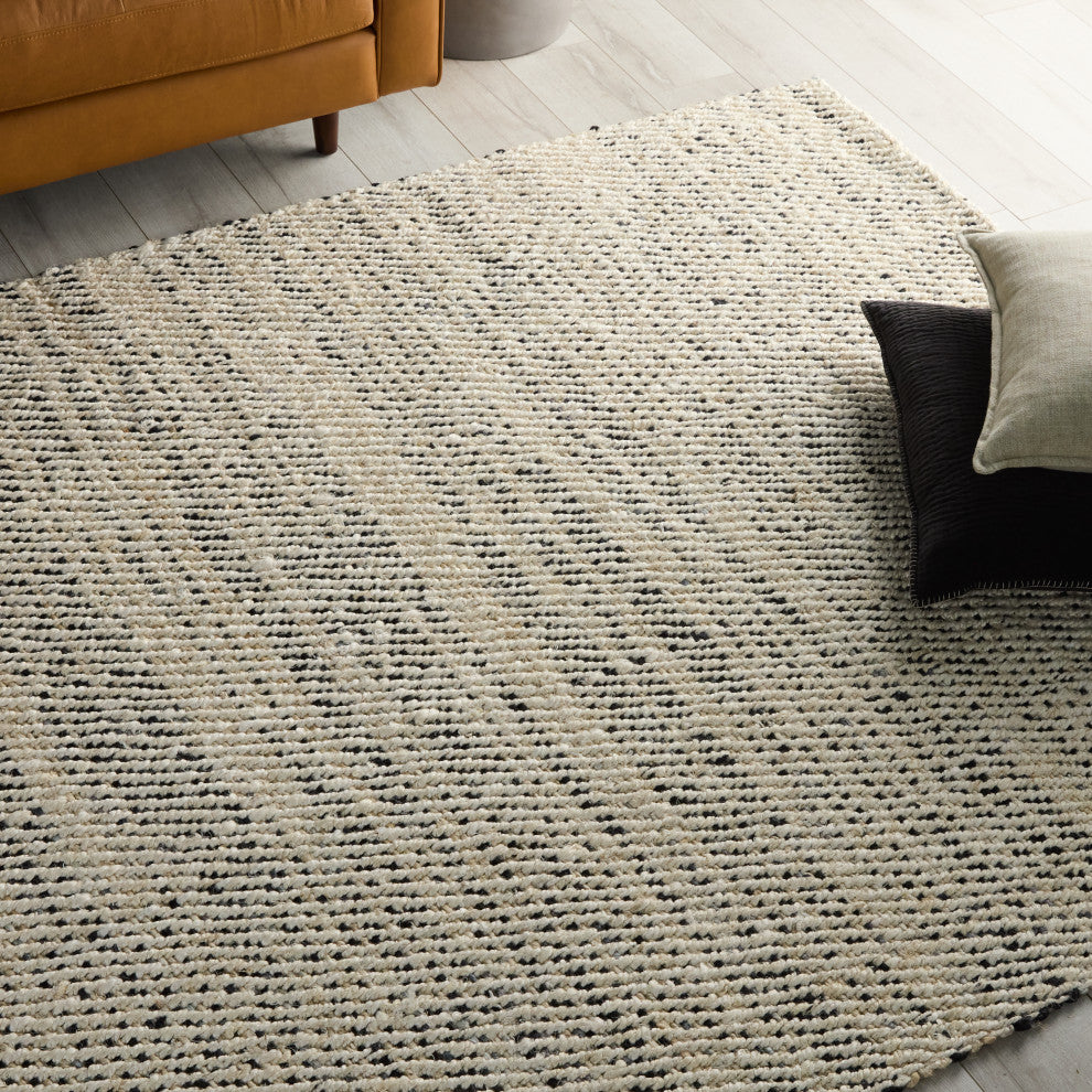 Jaipur Living Almand Natural Solid White/Black Area Rug, 10'x14'