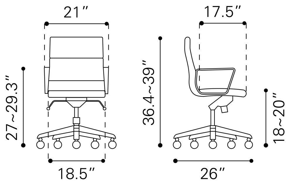 Engineer Low Back Office Chair White