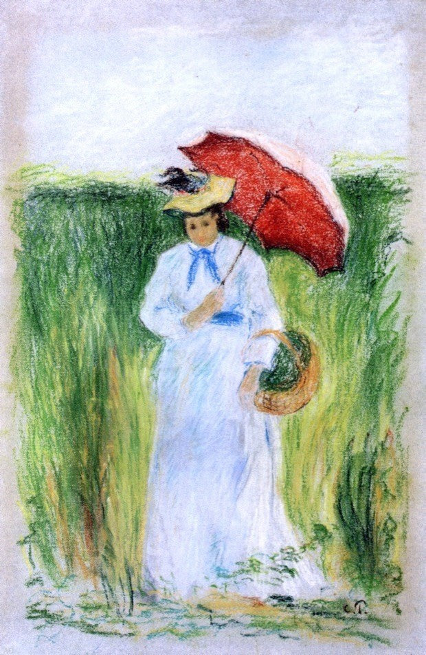 Camille Pissarro Young Woman With an Umbrella, 18"x27" Wall Decal
