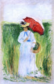Camille Pissarro Young Woman With an Umbrella, 18"x27" Wall Decal