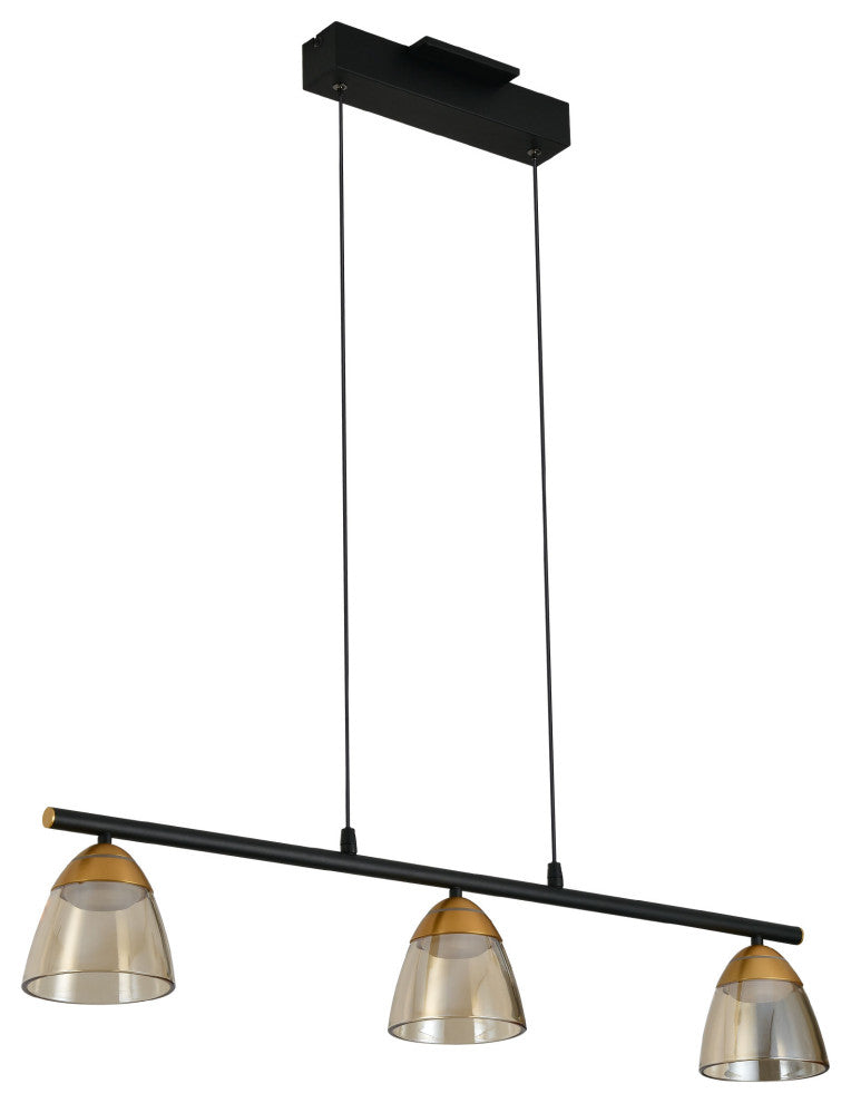 Roma 36" ETL Certified Integrated LED Height Adjustable Chandelier, Black