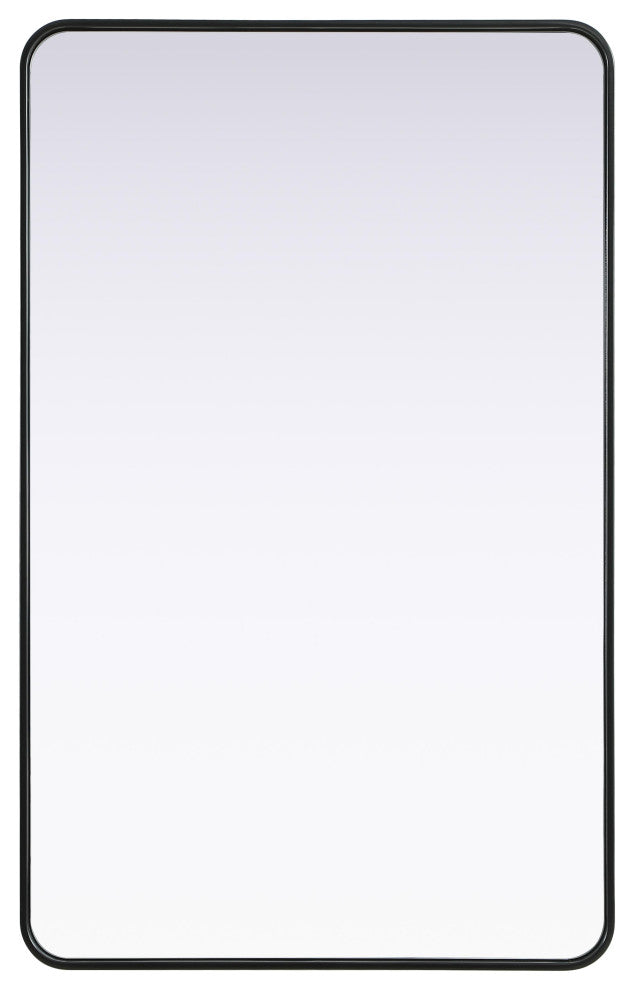 Home Living Contour Metal Rectangle Mirror 30x48, Black