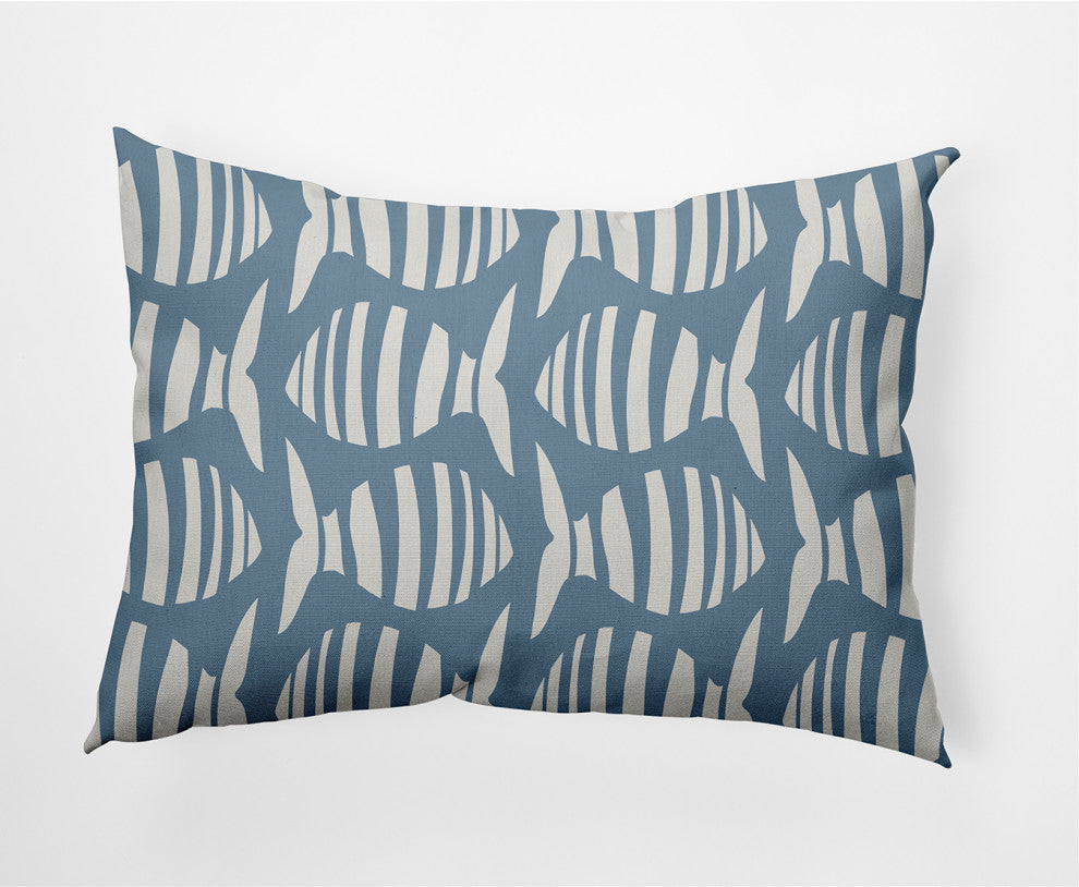 14x20" Swimming School Nautical Decorative Indoor Pillow, Dusty Smoke