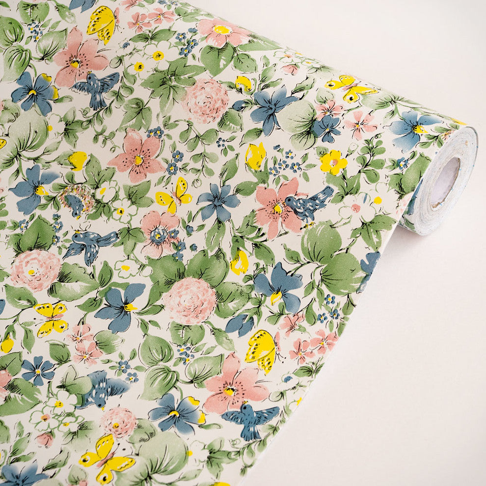 Flower Paradise - Vinyl Self-Adhesive Wallpaper Prepasted Wall Decor (Roll)